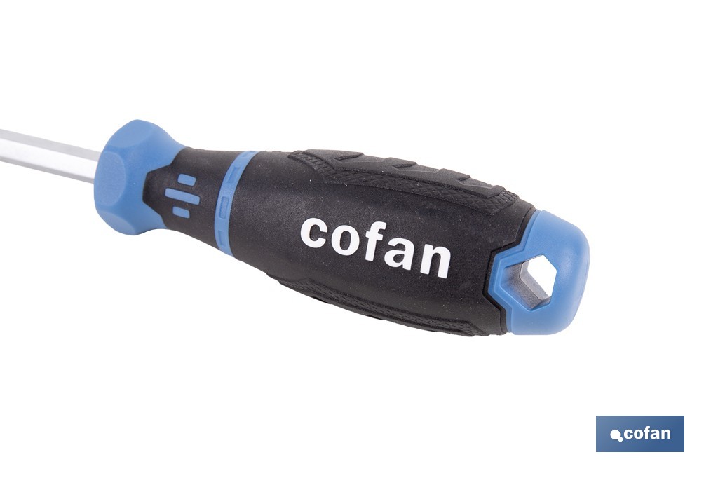 Destornillador hexagonal con punta esférica modelo Gripforce | Punta magnética y mango antideslizante | Disponible en diferentes tamaños - Cofan