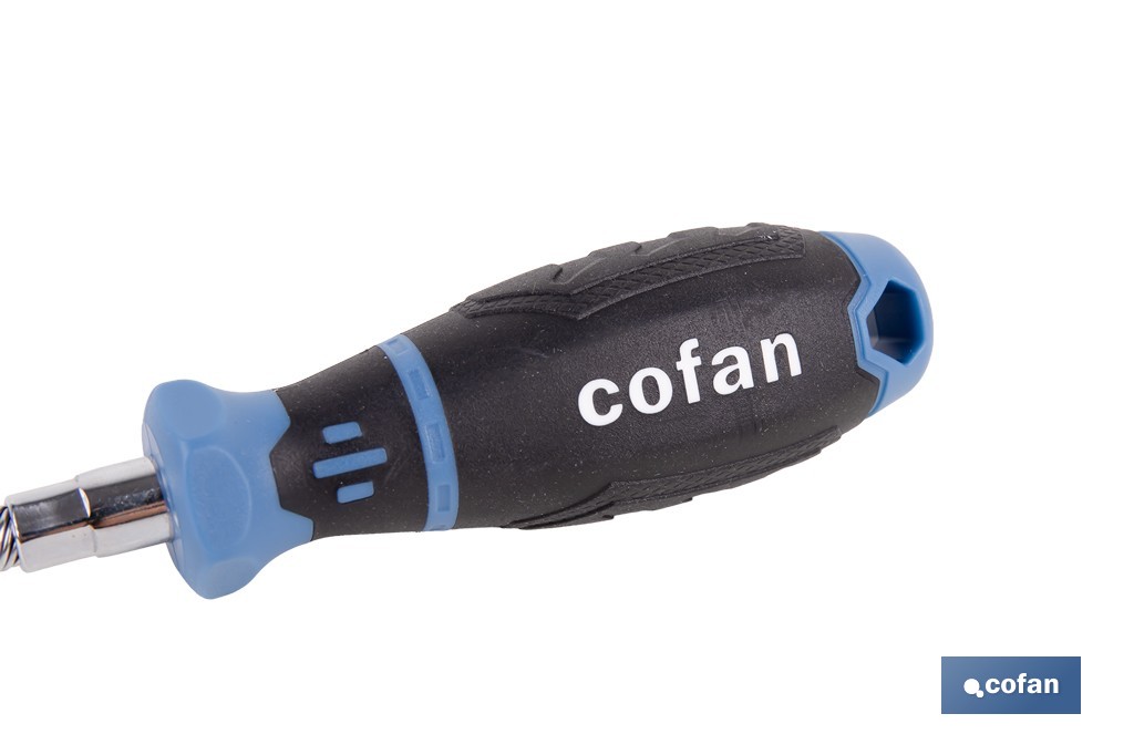 Destornillador flexible de vaso hexagonal hembra Gripforce | Punta magnética y mango antideslizante | Disponible en diferentes tamaños - Cofan