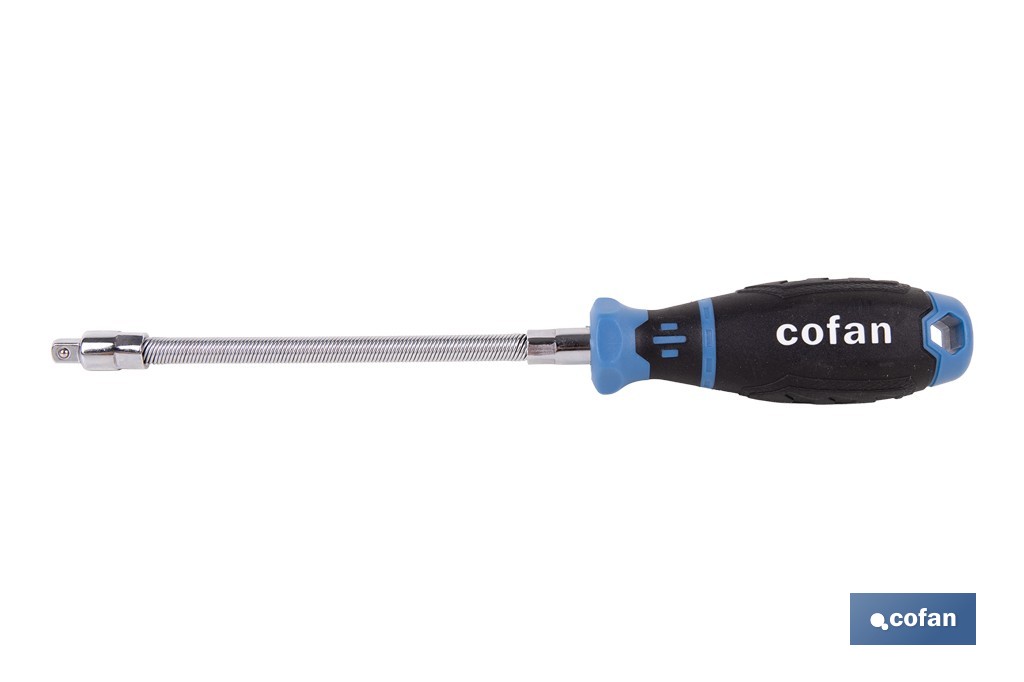 Destornillador flexible de vaso hexagonal hembra Gripforce | Mango antideslizante | Adecuado para vasos de 1/4" - Cofan