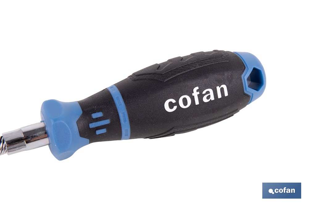 Destornillador flexible de vaso hexagonal hembra Gripforce | Mango antideslizante | Adecuado para vasos de 1/4" - Cofan