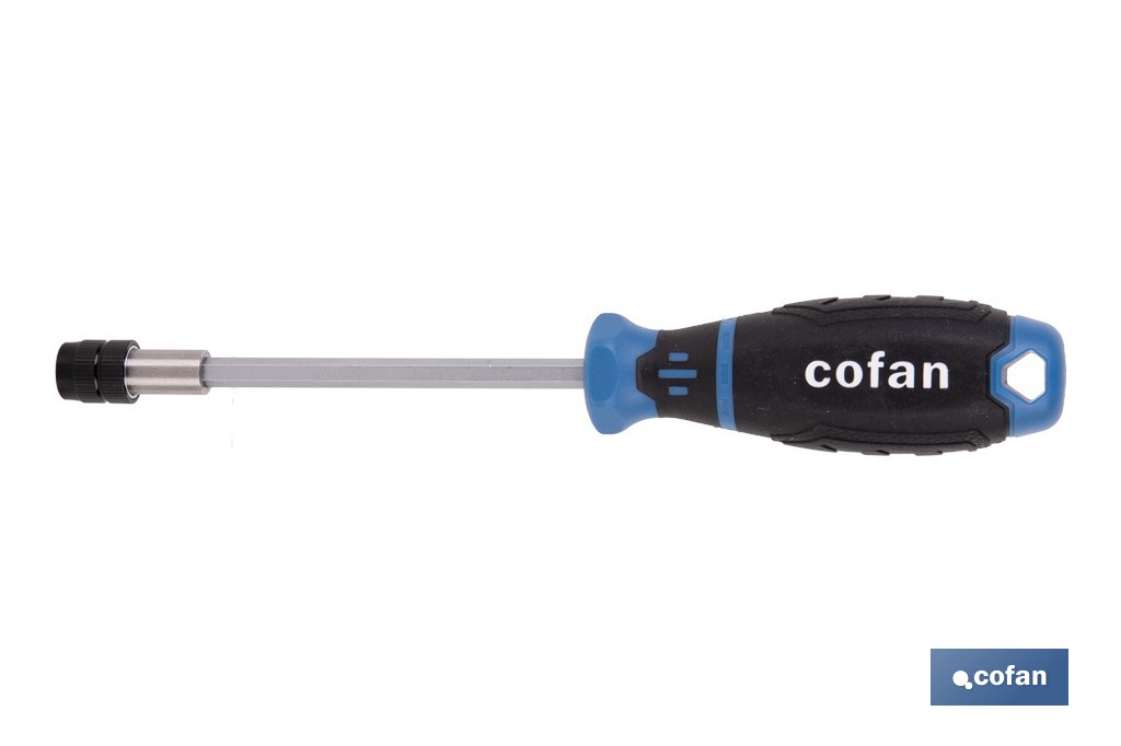 Destornillador rígido para puntas de 1/4" modelo Gripforce| Cambio rápido de puntas y mango antideslizante - Cofan
