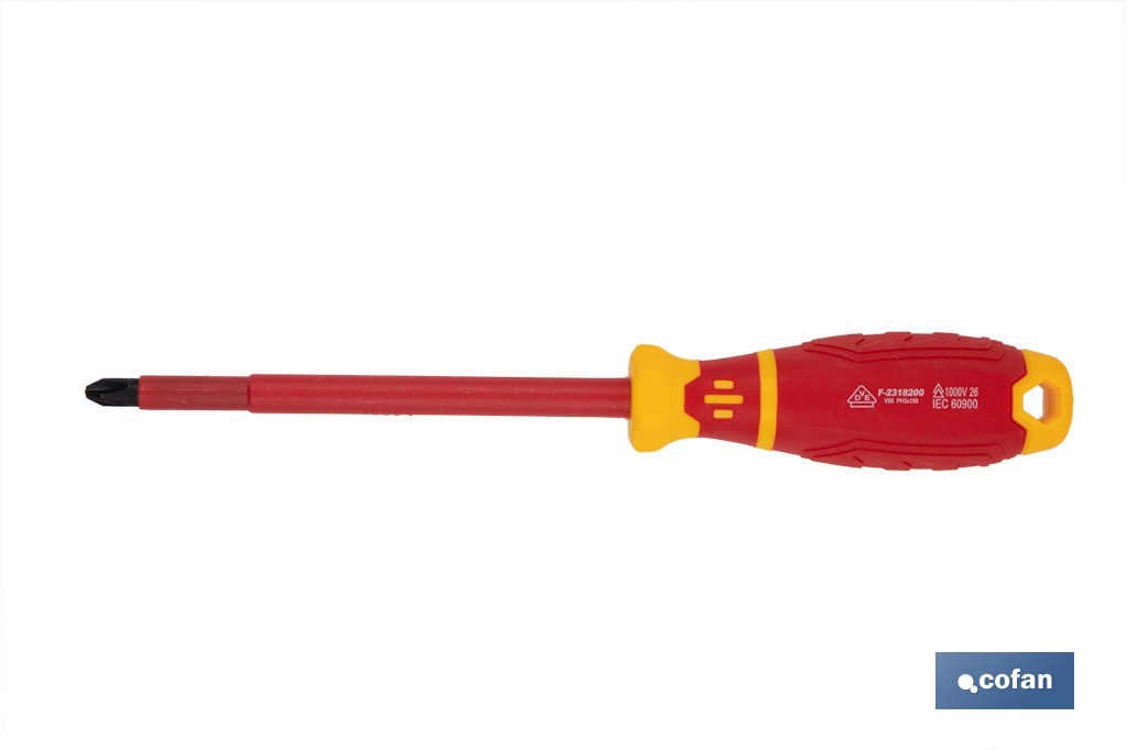 Destornillador Phillips aislado modelo Gripforce | Conforme a IEC 60900 y GS | Disponible en diferentes tamaños - Cofan