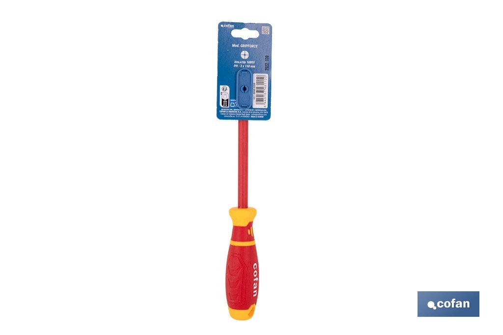 Destornillador Phillips aislado modelo Gripforce | Conforme a IEC 60900 y GS | Disponible en diferentes tamaños - Cofan