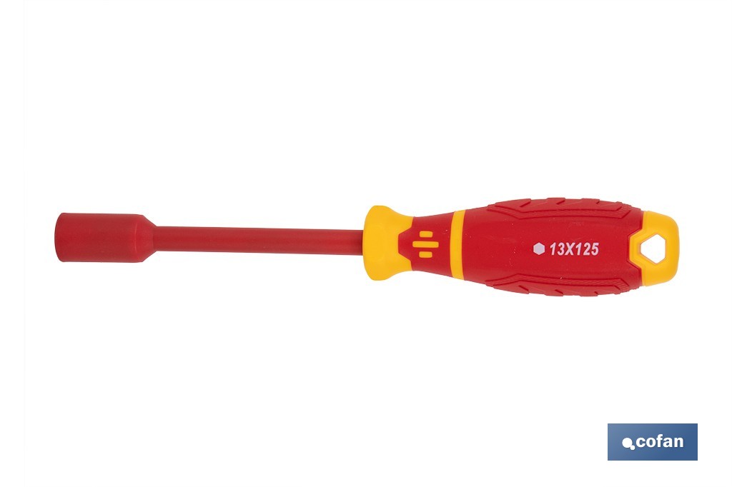 Destornillador de vaso hexagonal aislado modelo Gripforce | Conforme a IEC 60900 y GS | Disponible en diferentes tamaños - Cofan