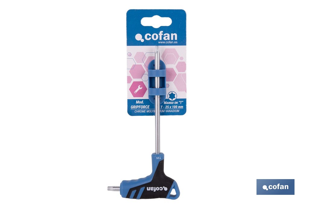 Destornillador Torx con mango en T Gripforce | Doble punta y mango antideslizante | Disponible en diferentes tamaños - Cofan