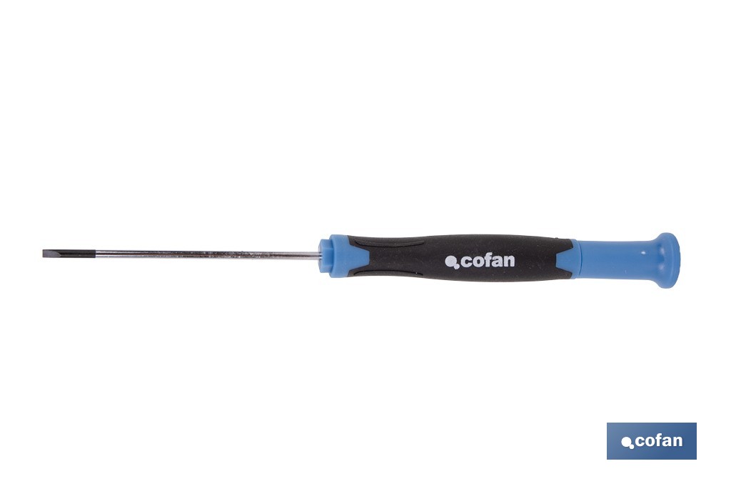 Destornillador plano de alta precisión modelo Gripforce | Punta magnética y mango antideslizante | Disponible en diferentes tamaños - Cofan