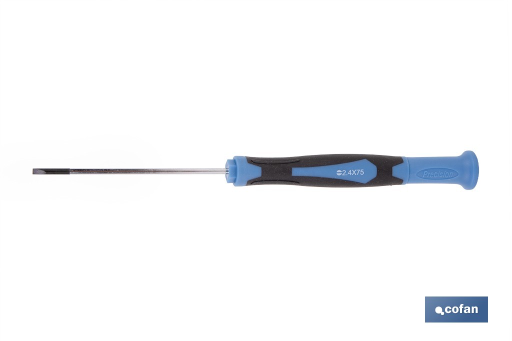 Destornillador plano de alta precisión modelo Gripforce | Punta magnética y mango antideslizante | Disponible en diferentes tamaños - Cofan
