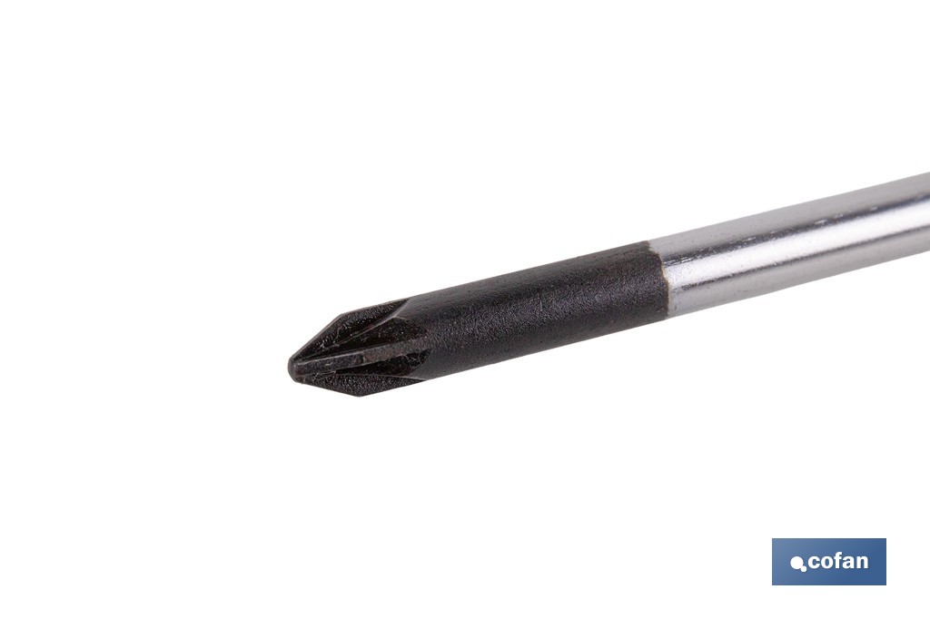 Destornillador Pozidriv de alta precisión modelo Gripforce | Punta magnética y mango antideslizante | Disponible en diferentes longitudes de varilla - Cofan