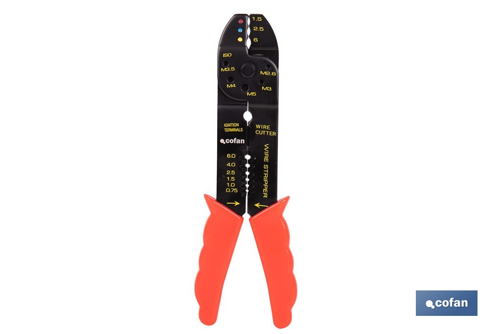 Alicates de Crimpar | Para terminales aislados | Longitud 200 mm - Cofan