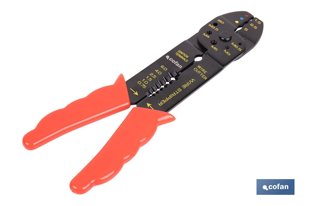 Alicates de Crimpar | Para terminales aislados | Longitud 200 mm - Cofan