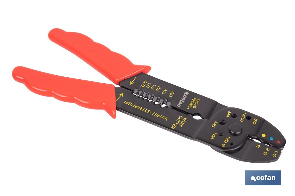 Alicates de Crimpar | Para terminales aislados | Longitud 200 mm - Cofan