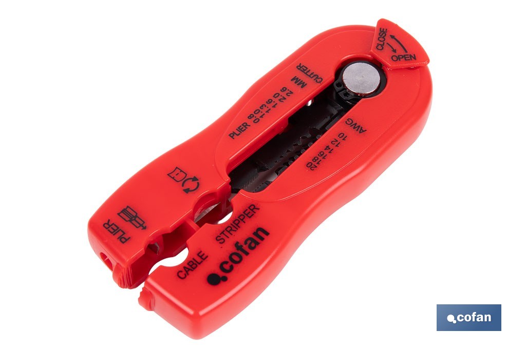 Dénudeur de câbles multifonction | Coupe entre 0,8 - 2,6 mm | Dimensions : 120 mm - Cofan