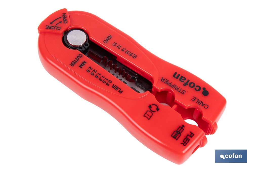 Dénudeur de câbles multifonction | Coupe entre 0,8 - 2,6 mm | Dimensions : 120 mm - Cofan