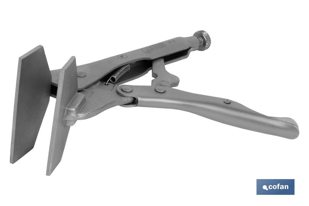 Locking pliers with jaws | Suitable for sheet metal plate | Length: from 8" to 11" - Cofan