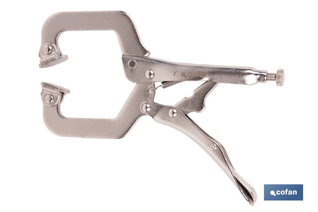 Pinze a scatto con ganasce a forma di C | Non basculanti | Lunghezza: 11” - Cofan