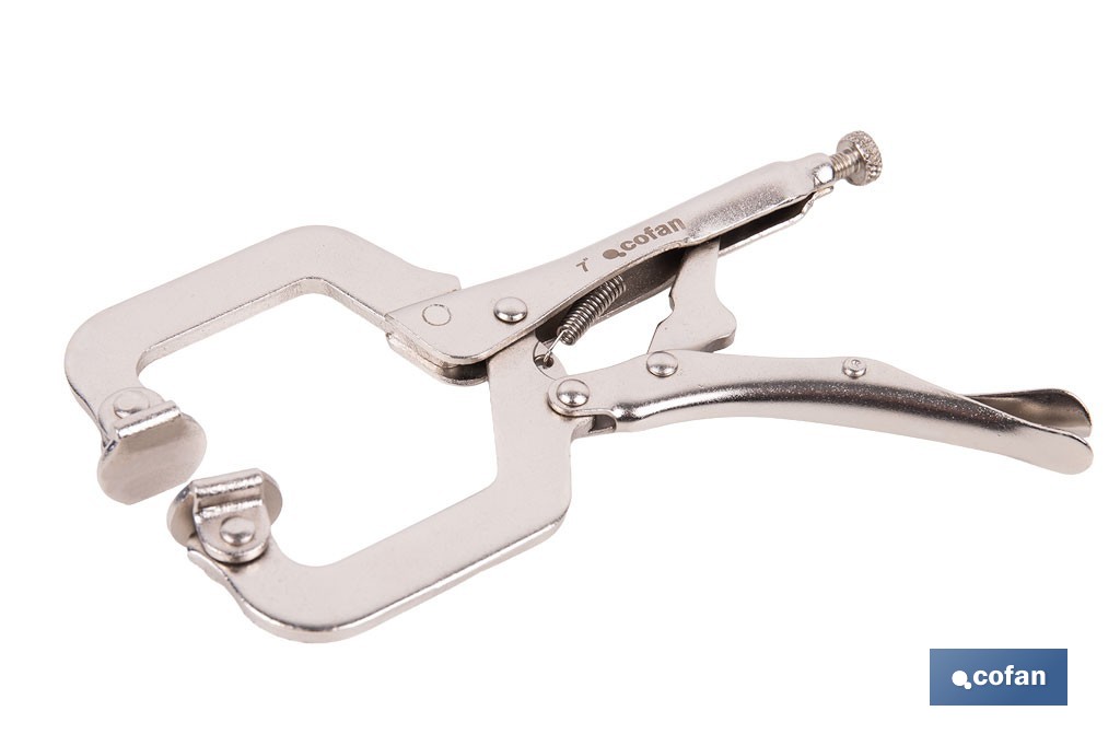 Pinze a scatto con ganasce a forma di C | Non basculanti | Lunghezza: 11” - Cofan