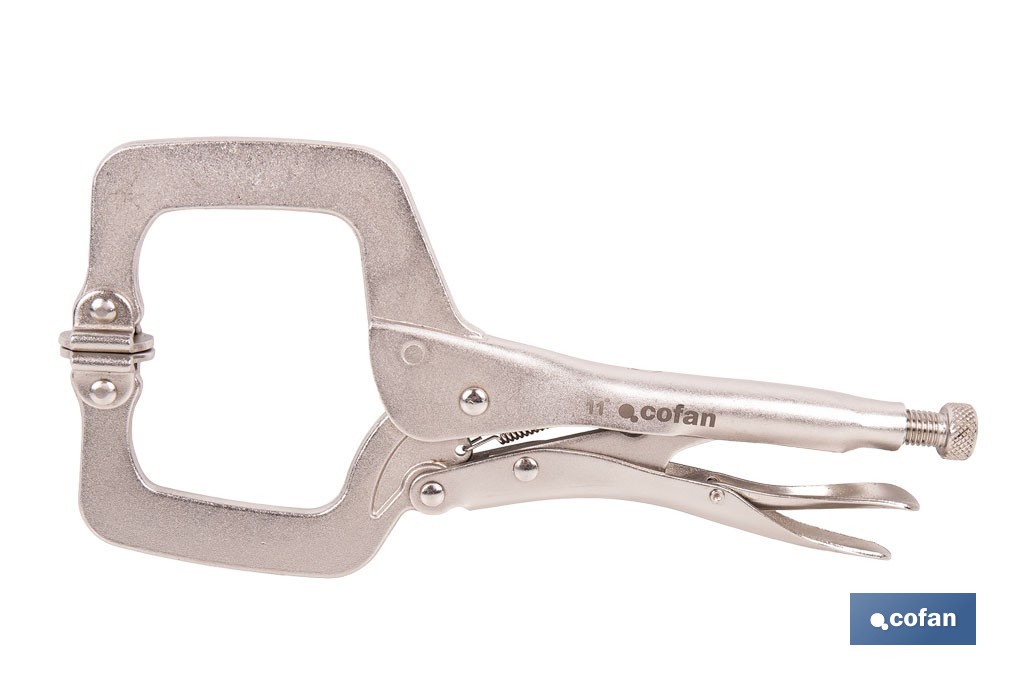 Pinze a scatto con ganasce a forma di C | Non basculanti | Lunghezza: 11” - Cofan