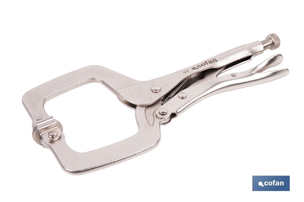 Pinze a scatto con ganasce a forma di C | Non basculanti | Lunghezza: 11” - Cofan