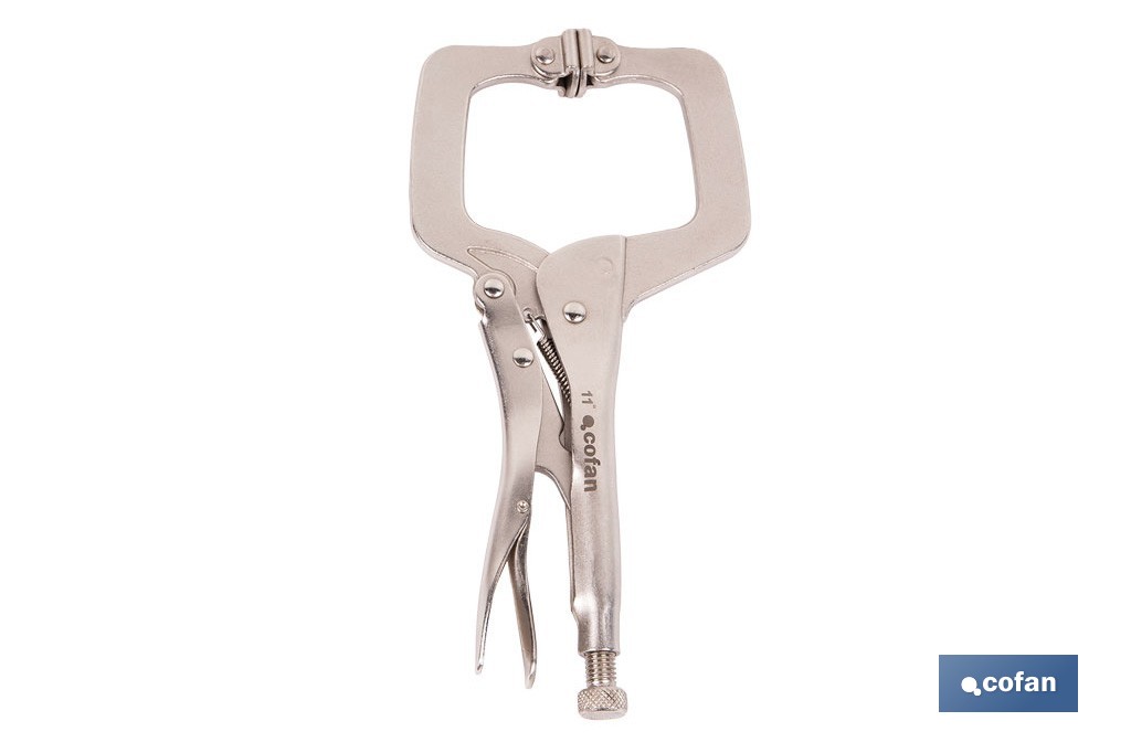 Pinze a scatto con ganasce a forma di C | Non basculanti | Lunghezza: 11” - Cofan