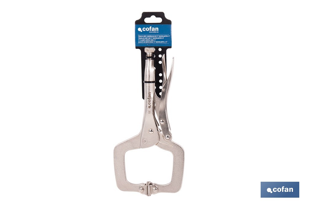 Pinze a scatto con ganasce a forma di C | Non basculanti | Lunghezza: 11” - Cofan