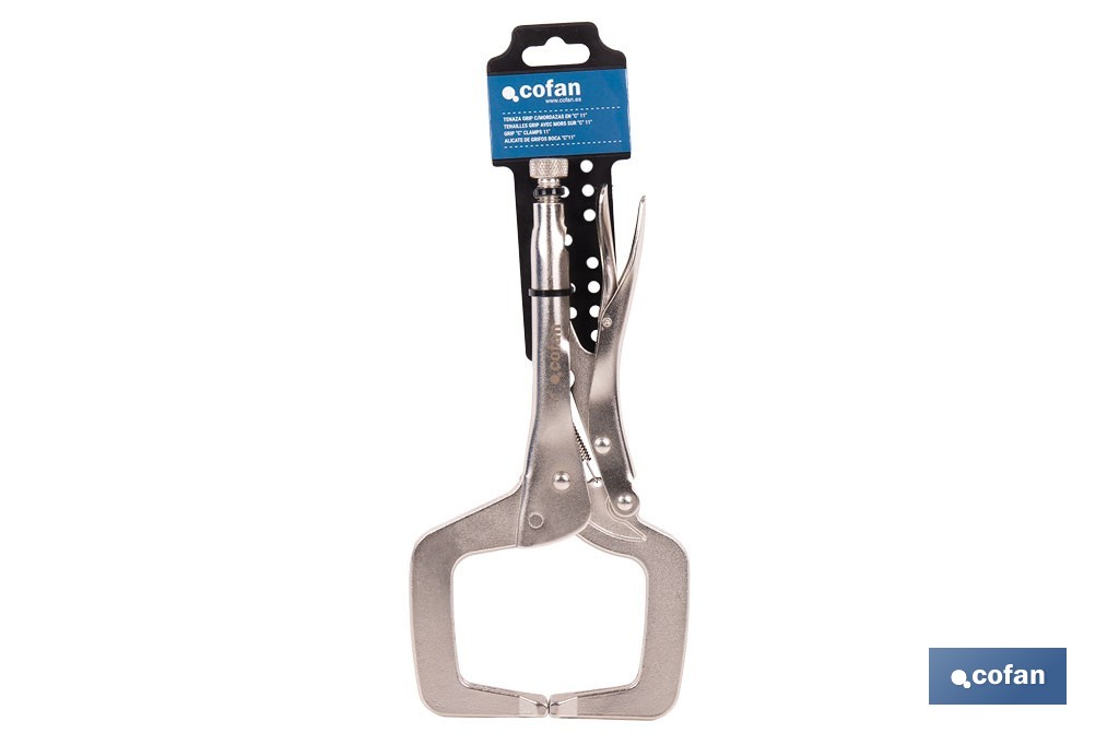 Pinze a scatto con ganasce a forma di C | Non basculanti | Lunghezza: 11” - Cofan