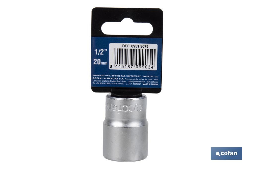 1/2" Drive socket | 6-point socket head | Size from 8 to 32mm - Cofan