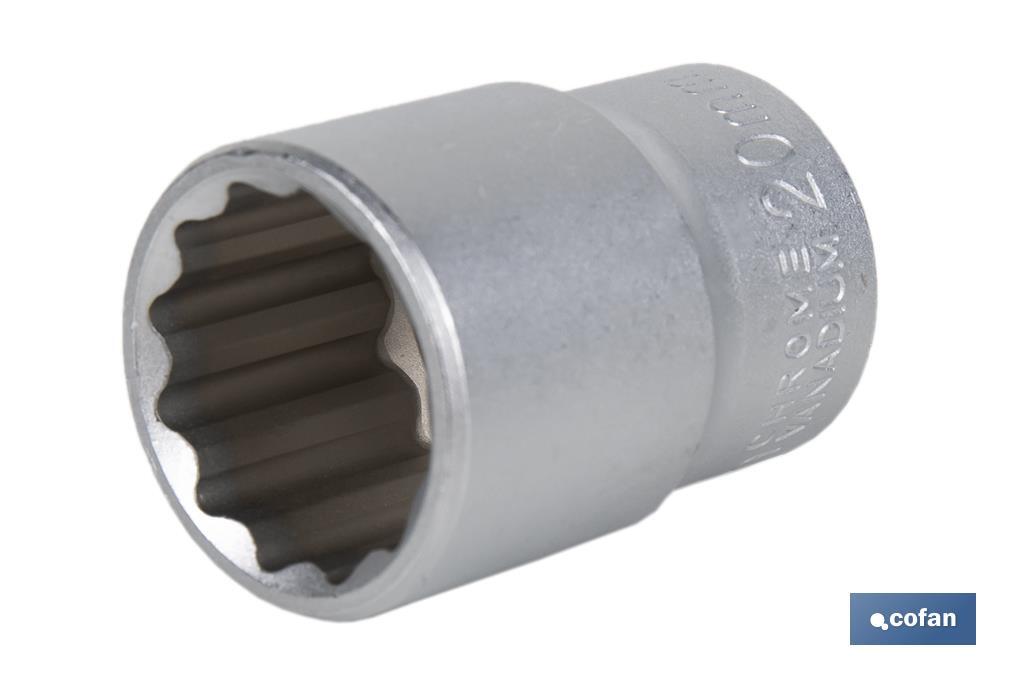 1/2" Drive socket | Bi-hexagonal socket head | Size from 8 to 32mm - Cofan