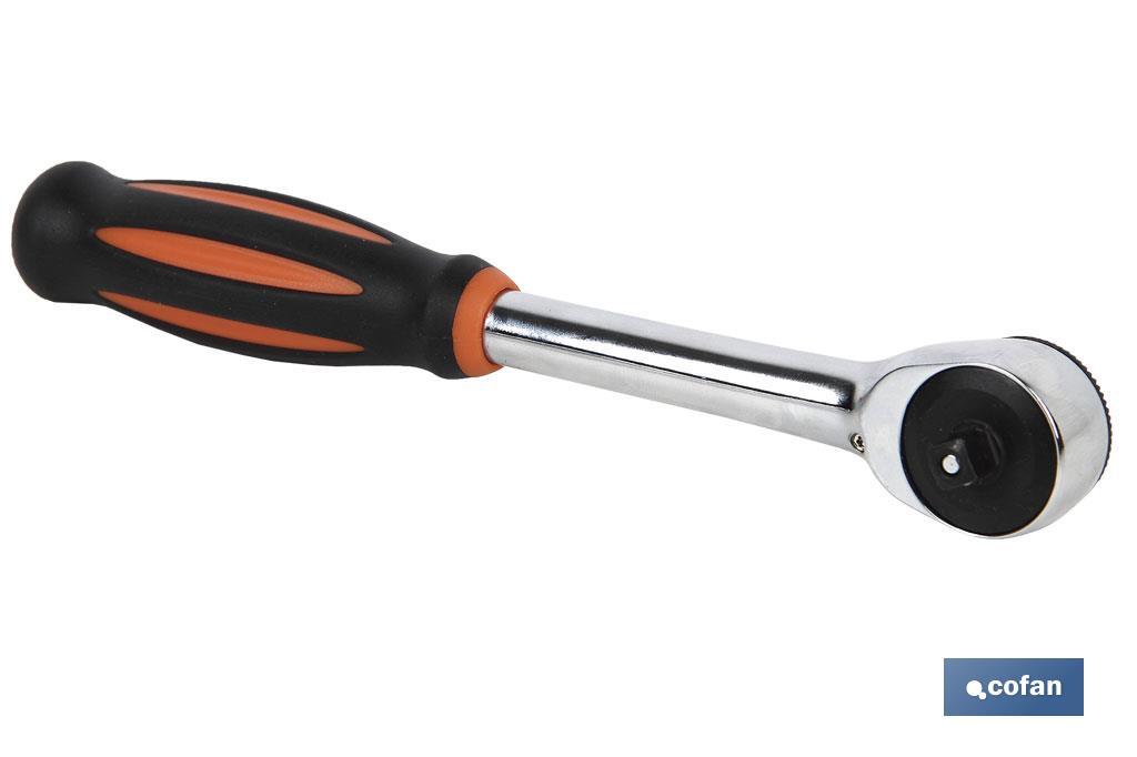 Carraca dual de doble acción | Carraca de 1/4" y de 1/2" | 52 dientes | Giro izquierda y derecha - Cofan