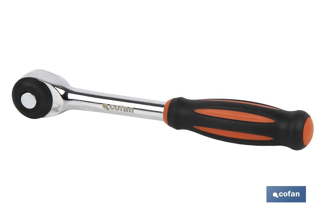 Carraca dual de doble acción | Carraca de 1/4" y de 1/2" | 52 dientes | Giro izquierda y derecha - Cofan