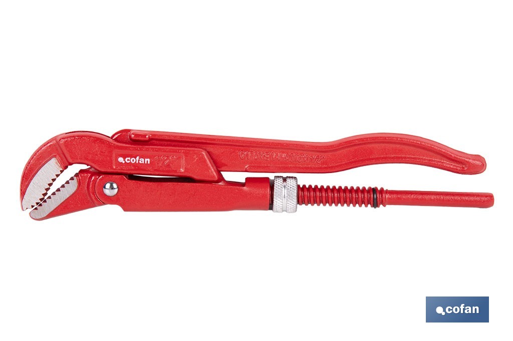 Llave sueca para fontanería forjada 45° | Herramientas de fontanería  | Medidas de apertura desde 1/2' hasta 2' de exterior. - Cofan