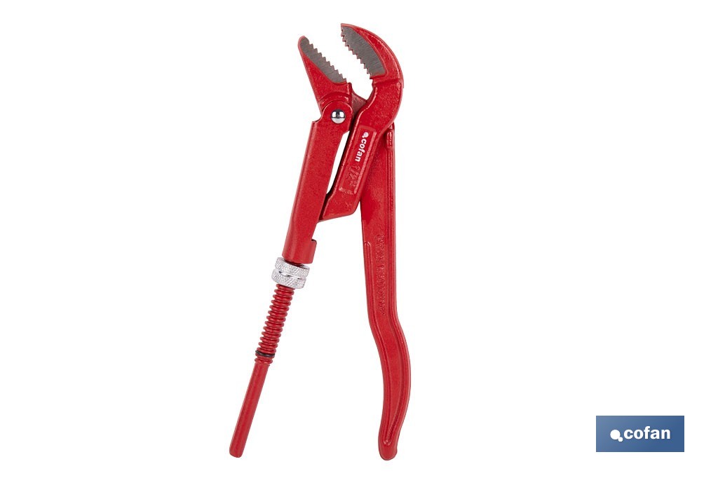 Llave sueca para fontanería forjada 45° | Herramientas de fontanería  | Medidas de apertura desde 1/2' hasta 2' de exterior. - Cofan