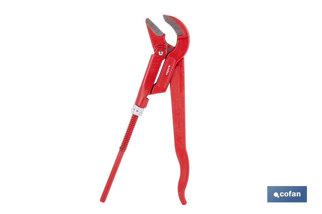 Llave sueca para fontanería forjada 45° | Herramientas de fontanería  | Medidas de apertura desde 1/2' hasta 2' de exterior. - Cofan