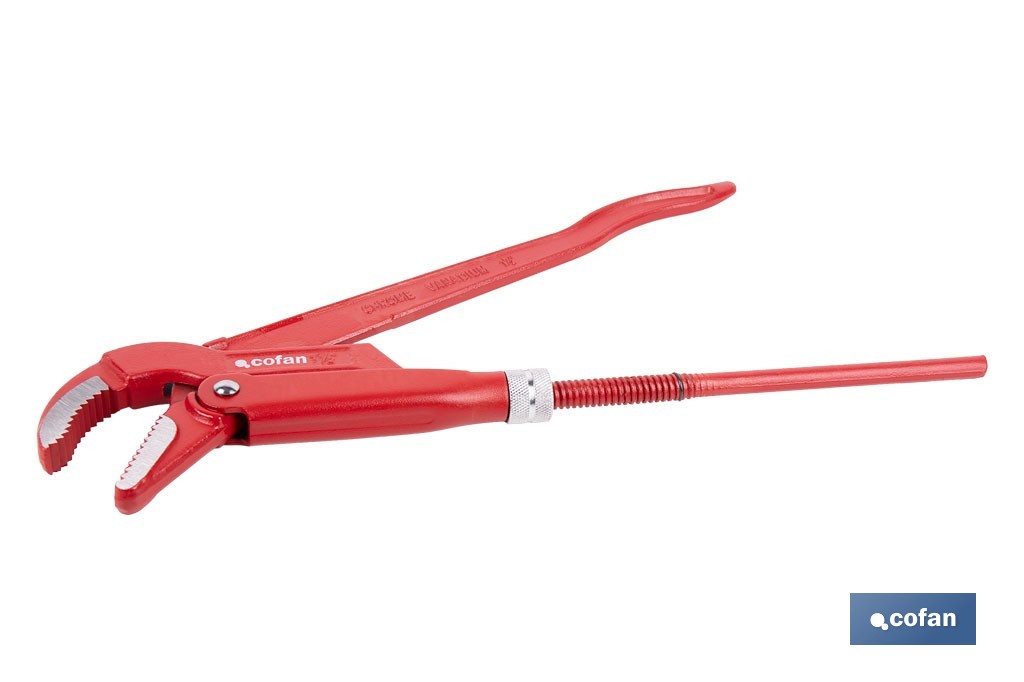 Llave sueca para fontanería forjada 45° | Herramientas de fontanería  | Medidas de apertura desde 1/2' hasta 2' de exterior. - Cofan