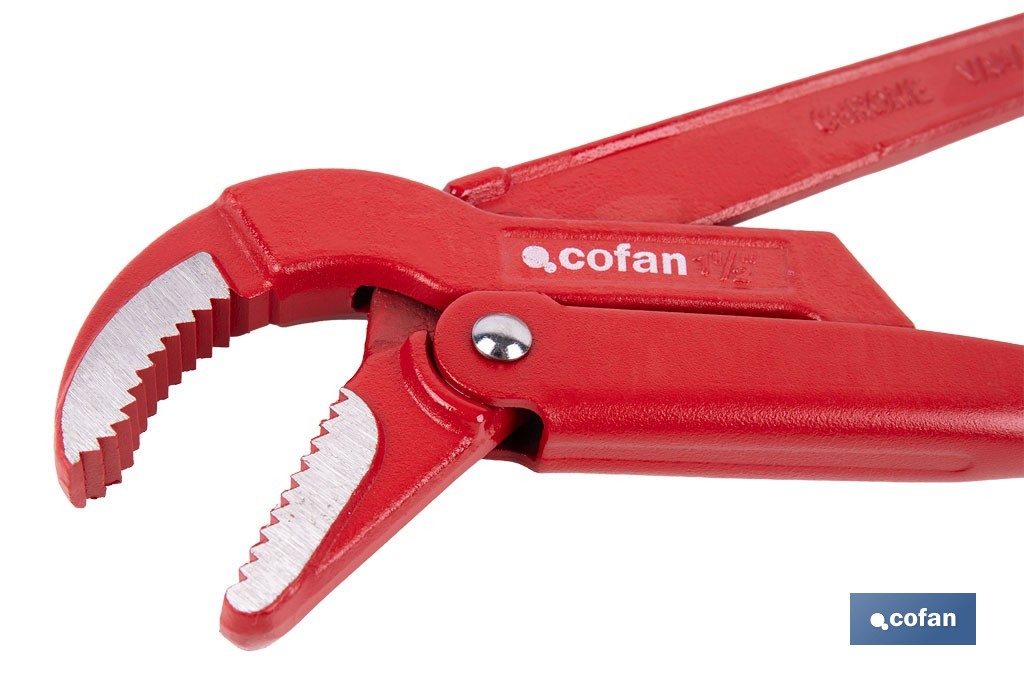 Llave sueca para fontanería forjada 45° | Herramientas de fontanería  | Medidas de apertura desde 1/2' hasta 2' de exterior. - Cofan