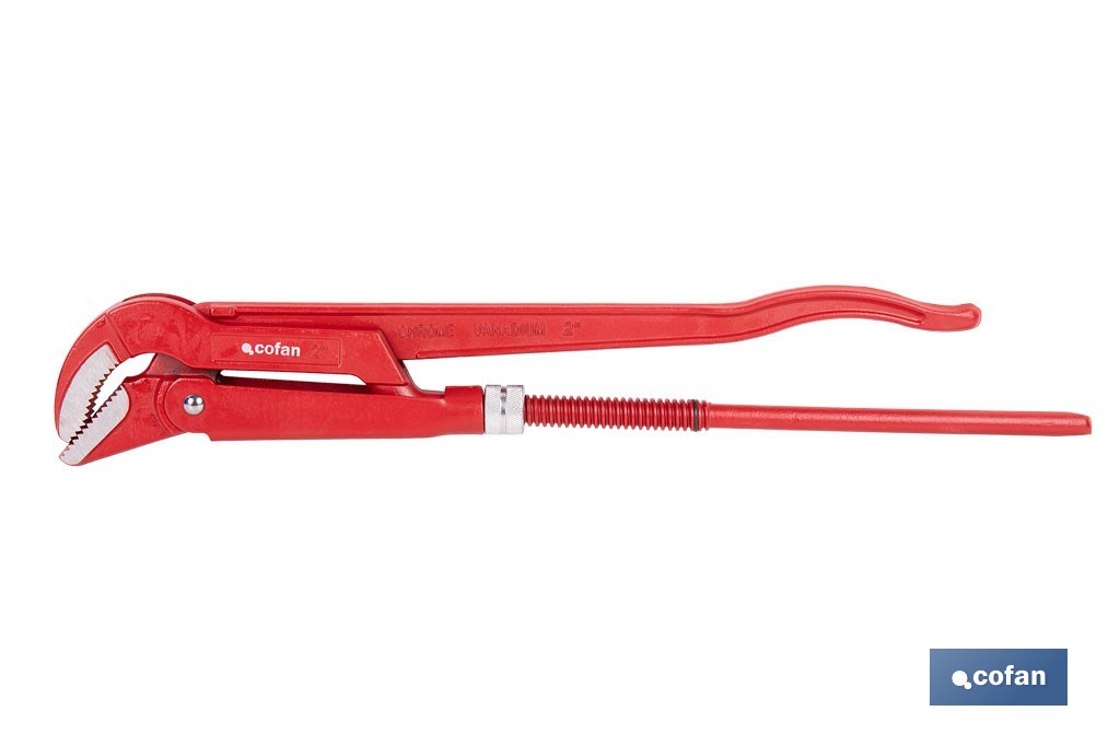 Llave sueca para fontanería forjada 45° | Herramientas de fontanería  | Medidas de apertura desde 1/2' hasta 2' de exterior. - Cofan
