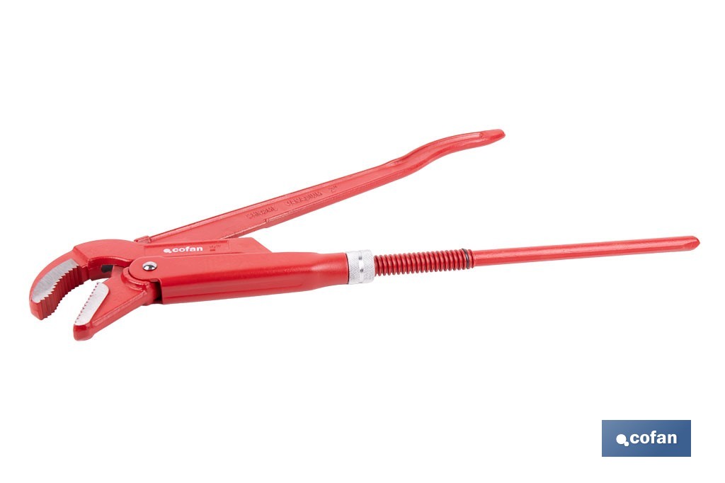 Llave sueca para fontanería forjada 45° | Herramientas de fontanería  | Medidas de apertura desde 1/2' hasta 2' de exterior. - Cofan