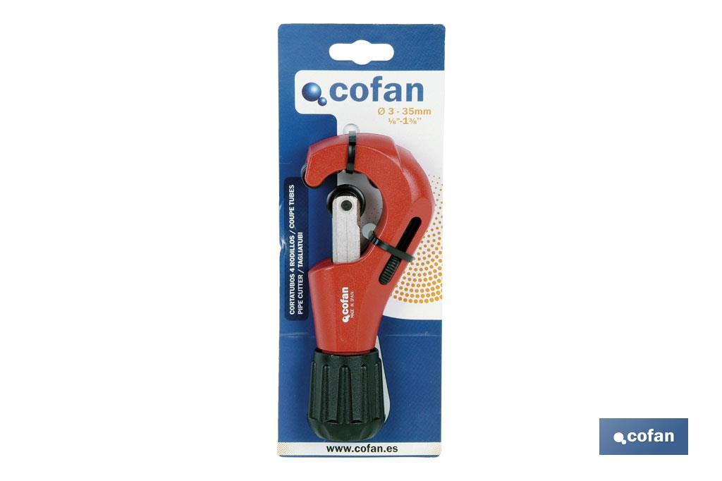 Pipe cutter with 4 rollers | Available in two diameters | Instant Change System (ICS) - Cofan