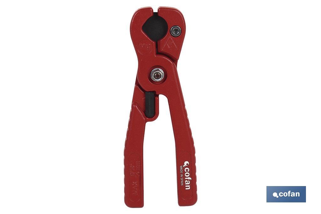 Hose cutter | Size: 14mm (9/16") | Suitable for PVC tubes, hoses and pipes - Cofan