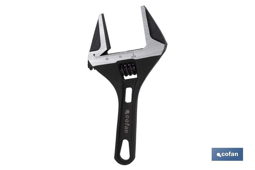 Stubby adjustable wrench | Wide jaw adjustable wrench | Available in various sizes and openings | Chrome-vanadium steel - Cofan