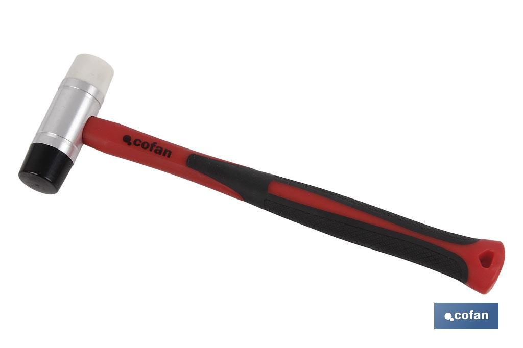 Nylon/polyurethane soft-faced hammer | Fibreglass handle | Available in various diameters - Cofan