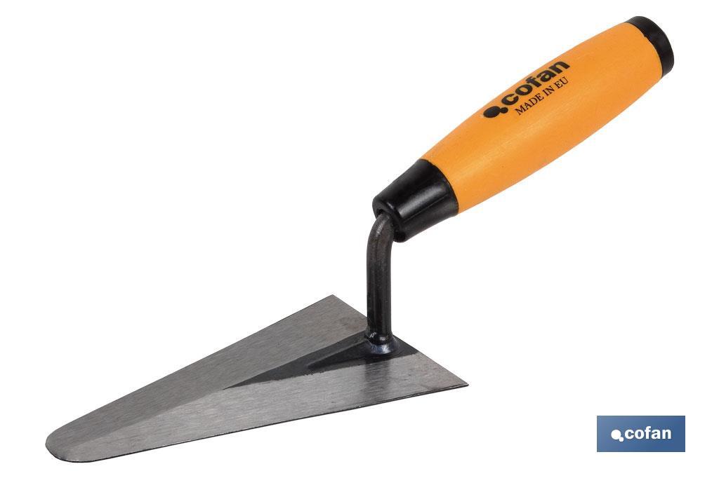 Round tip trowel | Length: 130mm | Suitable for construction industry | Rubber handle - Cofan