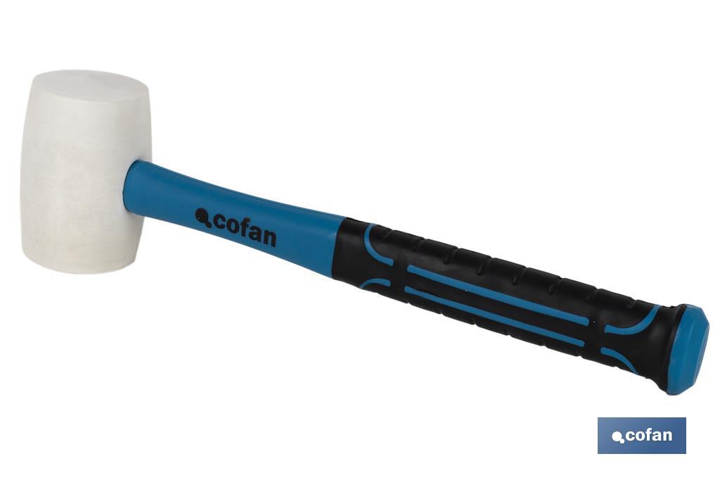 White rubber mallet | Available in three different weights | Rubber head - Cofan