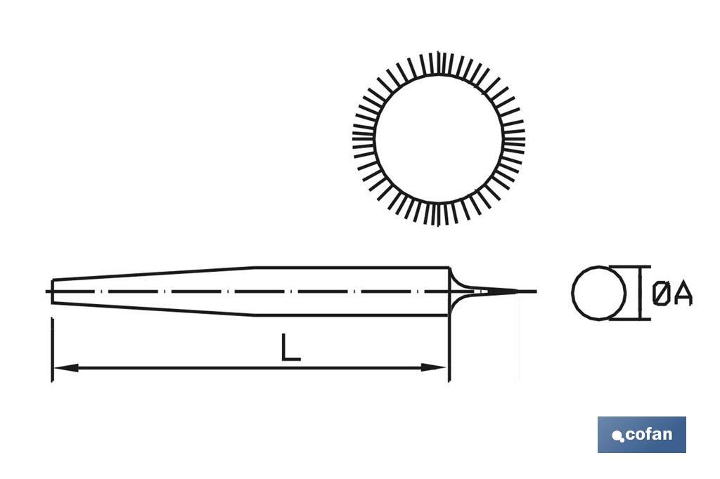 Round rasp | Available in two sizes | Replaceable and ergonomic handle | Dead smooth Model - Cofan