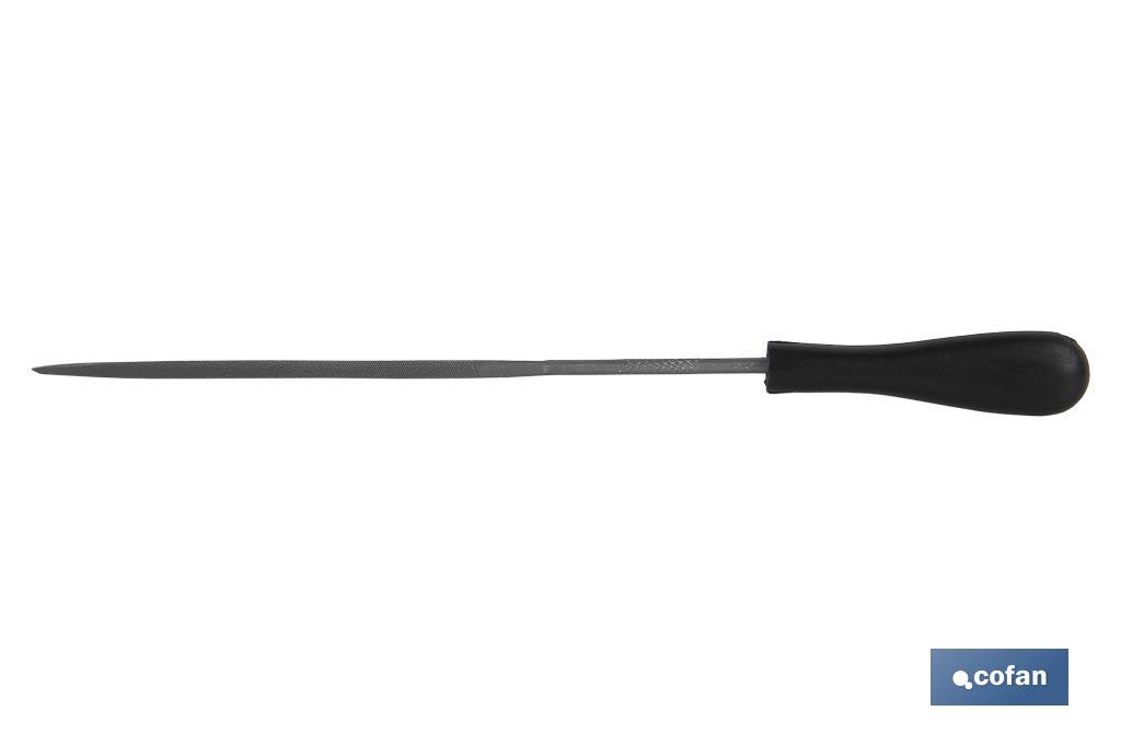 Triangular needle file | Length: 6" | Rubber handle | Smooth model - Cofan