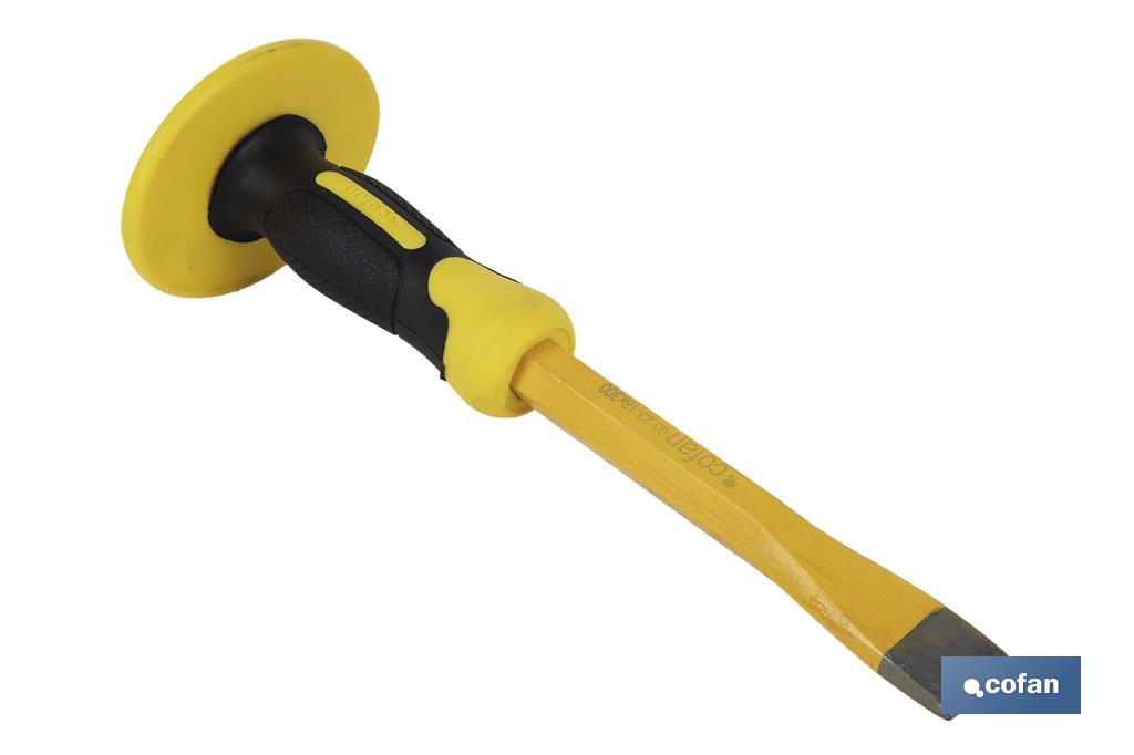 Flat chisel with hex shank | With protective handle | Available in various sizes | Steel - Cofan