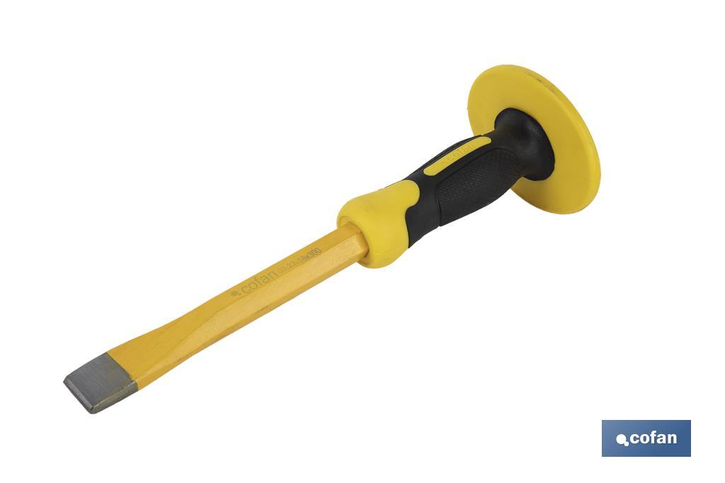 Flat chisel with hex shank | With protective handle | Available in various sizes | Steel - Cofan