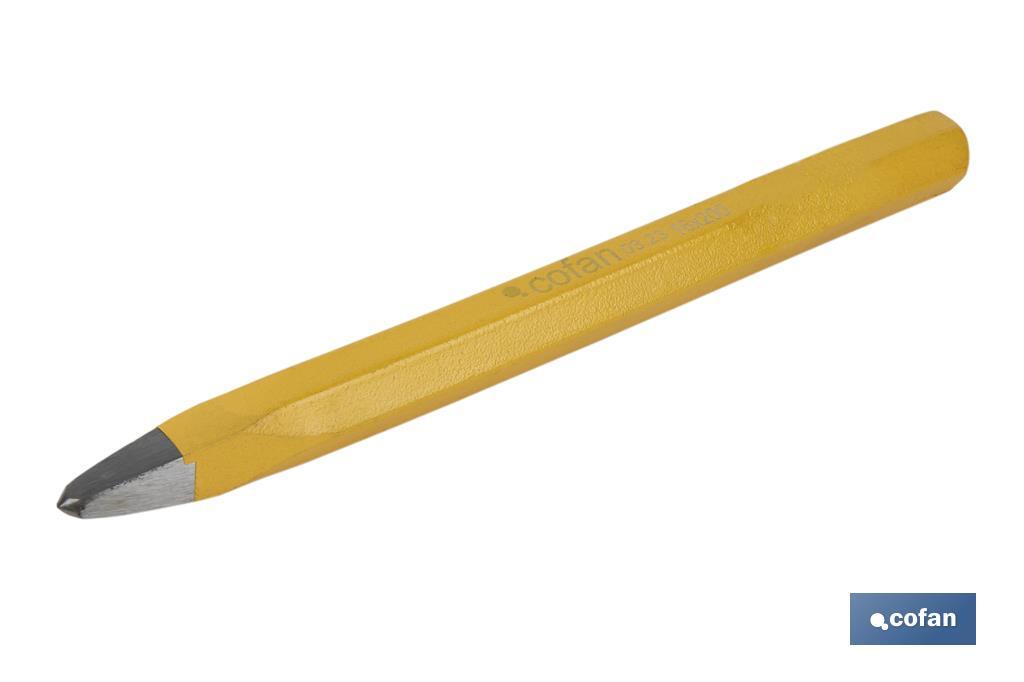 Point head chisel with hex shank | With no handle | Available in various sizes | Steel - Cofan