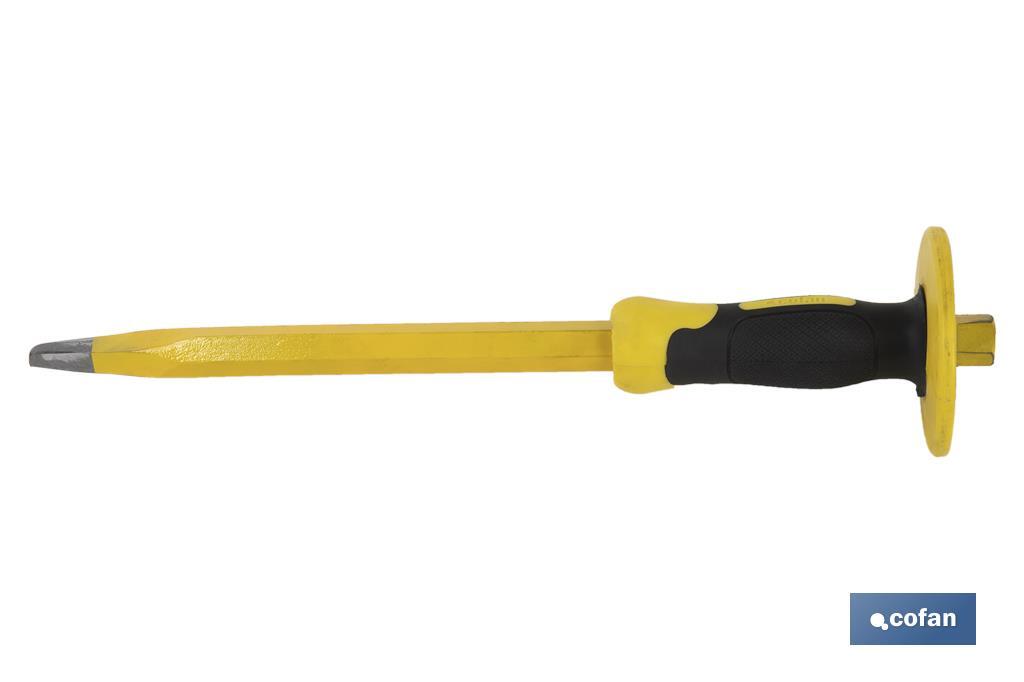 Point head chisel with hex shank | With protective handle | Available in various sizes | Steel - Cofan