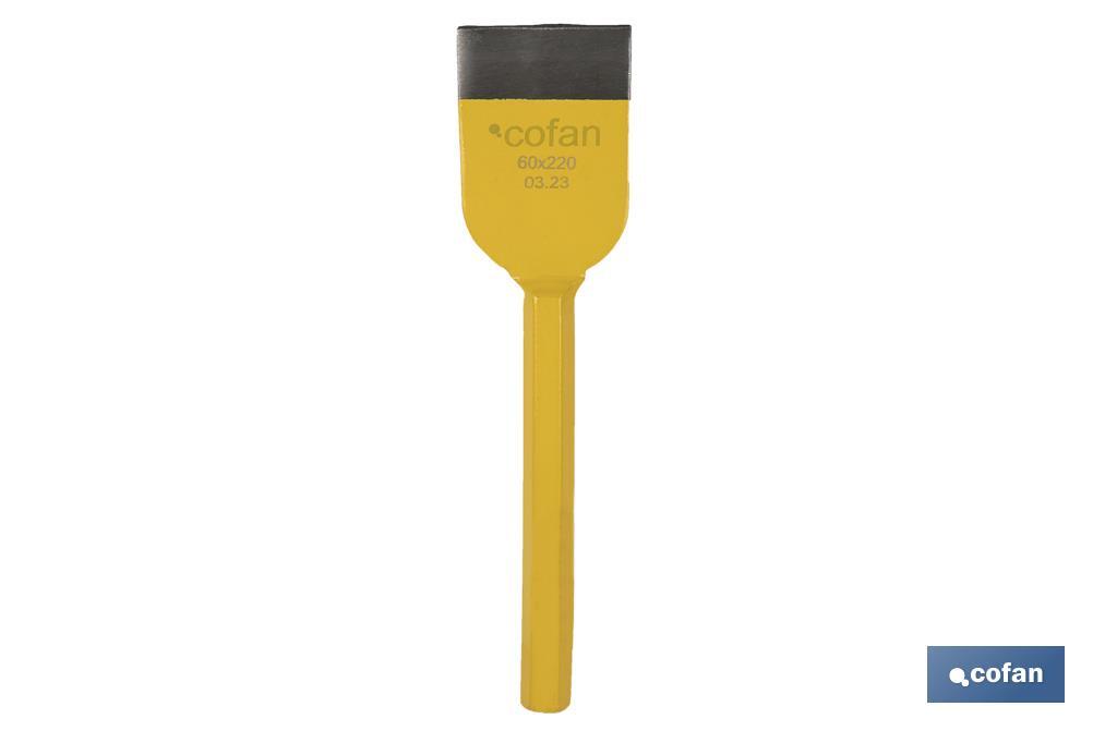 Brick bolster | With no protective handle | Available in two sizes | Steel - Cofan