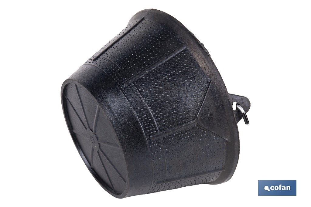 Cubo italiano de caucho | Capacidad: 10 litros | Alta resistencia y flexibilidad | Adecuado para construcción | Medidas: 34,5 x 18 x 22,8 cm - Cofan